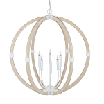 Подвесной светильник из дерева в форме сферы Eco Light варинант исполнения - 3 | Loft Concept во Владивостоке