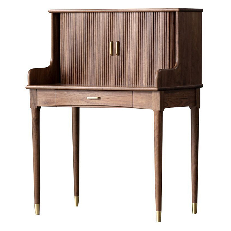 Туалетный стол деревянный с ящиком и зеркалом Moon Walnut Furniture Орех Туалетный стол деревянный с ящиком и зеркалом Moon Walnut Furniture Орех во Владивостоке | Loft Concept