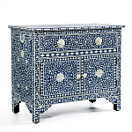 Комод инкрустация костью ORIENTAL Indian синий орнамент варинант исполнения - 2 | Loft Concept во Владивостоке