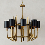 Люстра с 8-ю черными цилиндрическими плафонами Stylistic Lines варинант исполнения - 2 | Loft Concept во Владивостоке