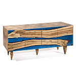 Стильный Буфет лофт 4 двери Cabinet Crimson River фасад эпоксидная смола  варинант исполнения - 2 | Loft Concept во Владивостоке