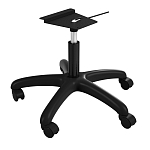 Стул пластиковый красного цвета на колесиках с подъемно-поворотным механизмом Eames Red варинант исполнения - 3 | Loft Concept во Владивостоке