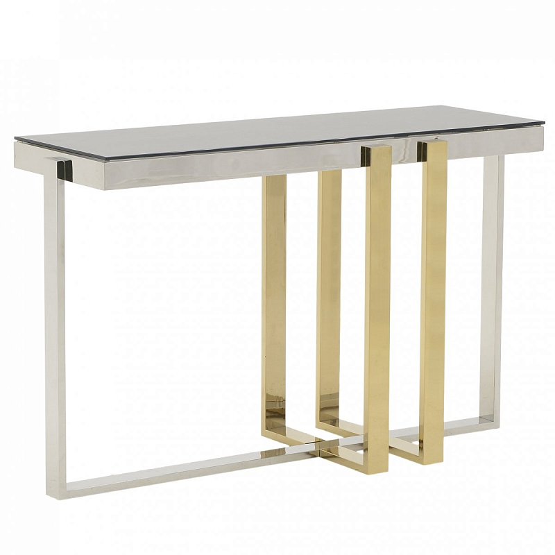 Консоль Geometry Console Черный Глянцевое золото Нержавеющая сталь Консоль Geometry Console Черный Глянцевое золото Нержавеющая сталь во Владивостоке | Loft Concept