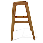 Барный стул со спинкой и подлокотниками на 4-х деревянных ножках Кремовый Велюр Ava Charm варинант исполнения - 6 | Loft Concept во Владивостоке