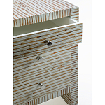 Тумбочка прикроватная Bogense Bone Inlay Bedside Beige варинант исполнения - 2 | Loft Concept во Владивостоке