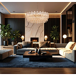 Круглая люстра с хрустальными подвесками на золотистом каркасе Gorgeous Crystal Light варинант исполнения - 12 | Loft Concept во Владивостоке