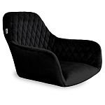 Стул с мягкой черной обивкой из велюра и подъемно-поворотным механизмом на колесиках Harper Black варинант исполнения - 2 | Loft Concept во Владивостоке