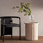 Дизайнерский журнальный стол круглый с фактурным основанием Kibul варинант исполнения - 1 | Loft Concept во Владивостоке