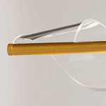 Люстра линейная золотистого цвета с двумя прозрачными волнистыми элементами Wave Line варинант исполнения - 10 | Loft Concept во Владивостоке