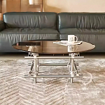 Дизайнерский журнальный стол с круглой столешницей на стальном основании Rivetyk варинант исполнения - 2 | Loft Concept во Владивостоке