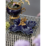 Менажница темно-синяя фарфоровая с бронзовой фигуркой ангела Eden Garden варинант исполнения - 2 | Loft Concept во Владивостоке