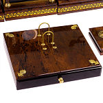 Настольный письменный набор с часами из природного камня обсидиана Royal Set варинант исполнения - 4 | Loft Concept во Владивостоке