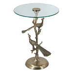 Столик с круглой стеклянной столешницей и корпусом в виде двух павлинов на ветке Table Two Peacocks варинант исполнения - 1 | Loft Concept во Владивостоке