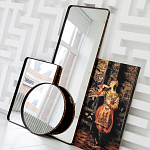 Зеркало овальное в металлической раме с кожаной отделкой Loft in Reflection варинант исполнения - 4 | Loft Concept во Владивостоке