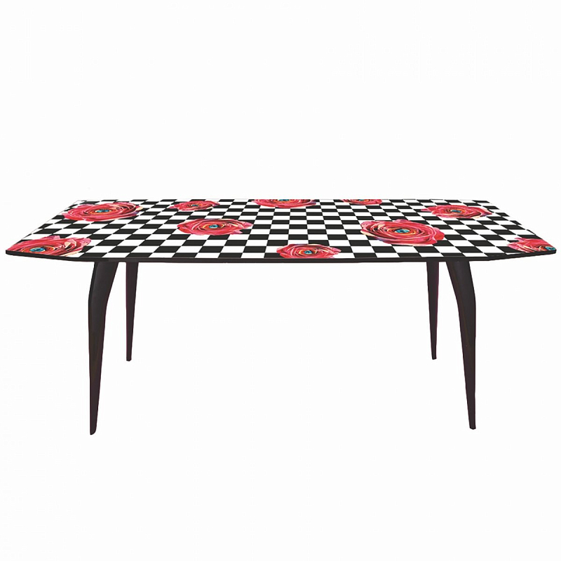 Обеденный стол Seletti Table Roses on check Черный Розовый (Rose) Обеденный стол Seletti Table Roses on check Черный Розовый (Rose) во Владивостоке | Loft Concept