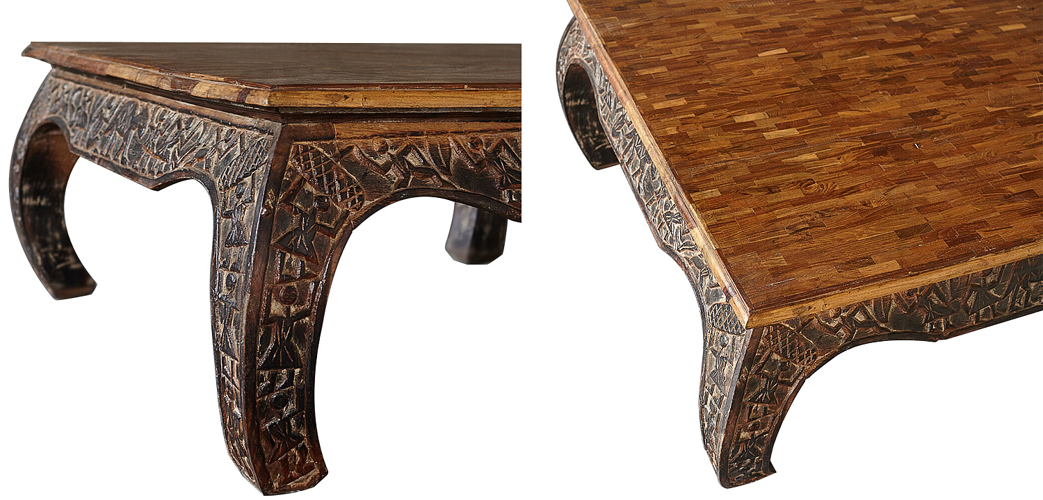 Кофейный стол из массива тропического дерева Aalia Grey mango Coffee Table Кофейный стол из массива тропического дерева Aalia Grey mango Coffee Table - Loft-Concept во Владивостоке