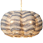 Круглая люстра волнистой формы декорированная бусами Blue White Stripes Wavy Chandelier варинант исполнения - 1 | Loft Concept во Владивостоке