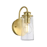 Бра цвета латунь с прозрачным цилиндрическим плафоном из пузырчатого стекла Kichler варинант исполнения - 1 | Loft Concept во Владивостоке