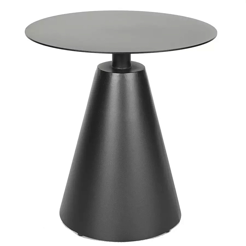Кофейный столик с круглой столешницей на конусообразном основании Welded Aluminum Table Черный Бежевый Кофейный столик с круглой столешницей на конусообразном основании Welded Aluminum Table Черный Бежевый во Владивостоке | Loft Concept