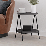 Стол приставной с 2-мя круглыми столешницами цвета антрацит ESSEL SIDE TABLE ANTHRACITE варинант исполнения - 4 | Loft Concept во Владивостоке