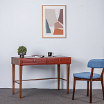 Стол письменный из массива бука с 2-мя ящиками красный Wenge Light варинант исполнения - 5 | Loft Concept во Владивостоке