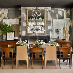 Обои ручная роспись в стиле Арт-деко Symphony Original colourway on Arkose silk dupion варинант исполнения - 1 | Loft Concept во Владивостоке