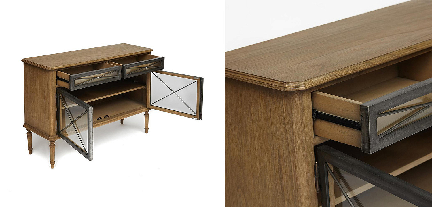 Комод в стиле Прованс со стеклянными дверцами Provence Jacob Chest of Drawers small Комод в стиле Прованс со стеклянными дверцами Provence Jacob Chest of Drawers small - Loft-Concept во Владивостоке