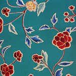 Обои с вышивкой ручной работы Flora Rio colourway on Liso Pine wool sateen варинант исполнения - 3 | Loft Concept во Владивостоке