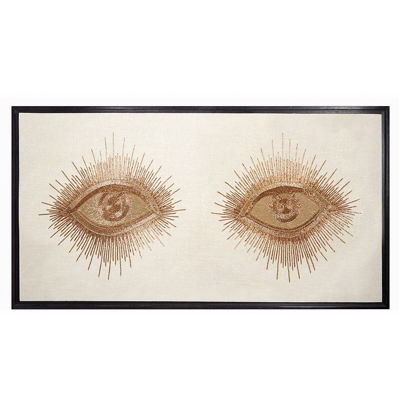 Панно EYES BEADED WALL ART Золотой Белый Панно EYES BEADED WALL ART Золотой Белый во Владивостоке | Loft Concept