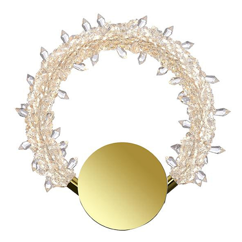 Бра светодиодное в виде хрустального венка Crystal Wreath Бронза Прозрачный Бра светодиодное в виде хрустального венка Crystal Wreath Бронза Прозрачный во Владивостоке | Loft Concept