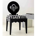 Дизайнерский стул с круглой деревянной спинкой Black and White Clover варинант исполнения - 5 | Loft Concept во Владивостоке