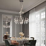 Люстра подвесная из металла с хрустальными прозрачными подвесками Quasar 81 варинант исполнения - 12 | Loft Concept во Владивостоке