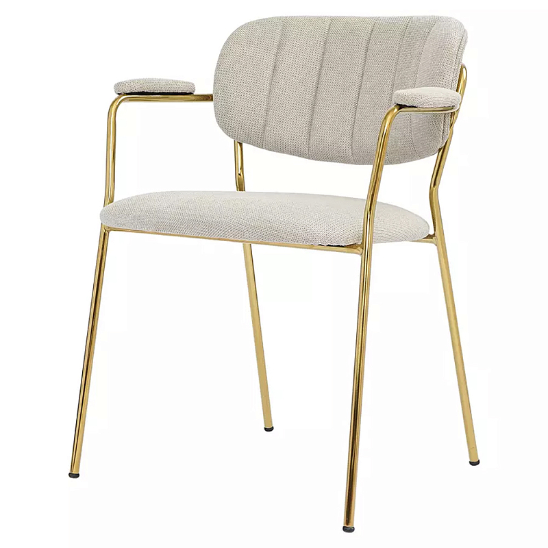 Стул Singer Chair с подлокотниками серый на золотистых ножках Серый Золотой Стул Singer Chair с подлокотниками серый на золотистых ножках Серый Золотой во Владивостоке | Loft Concept