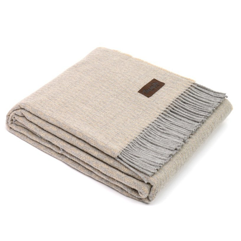 Плед GRIFONE 0004 Marzotto Бежево-серый во Владивостоке | Loft Concept 