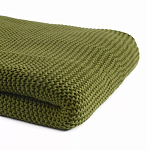 Плед из хлопка жемчужной вязки оливкового цвета Waffle Comfort варинант исполнения - 2 | Loft Concept во Владивостоке