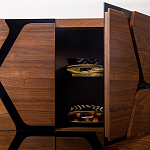 Высокий комод с узором из шпона на фасаде Sahara варинант исполнения - 4 | Loft Concept во Владивостоке