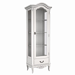 Витрина белая однодверная из массива бука с 4-мя полками и ящиком White Provence варинант исполнения - 1 | Loft Concept во Владивостоке