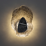 Бра с волнообразным стеклянным плафоном и вставкой из мрамора Liquid Stone варинант исполнения - 14 | Loft Concept во Владивостоке