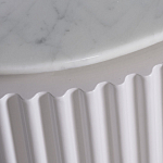 Тумбочка белая овальная с мраморной столешницей Thoroughbass варинант исполнения - 3 | Loft Concept во Владивостоке