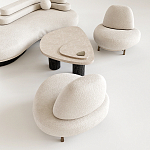 Кресло Vinsen обивка букле молочного цвета варинант исполнения - 3 | Loft Concept во Владивостоке