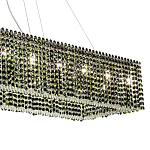 Прямоугольная люстра с хрустальными подвесками Crystal Art Chrome Green Rectangular Chandelier варинант исполнения - 3 | Loft Concept во Владивостоке