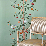 Обои с вышивкой ручной работы Floral Lattice Original colourway on wool sateen варинант исполнения - 1 | Loft Concept во Владивостоке