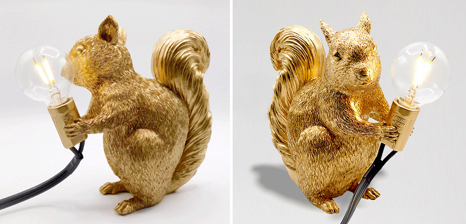 Настольная лампа белка Gold Squirrel Lamp - Loft-Concept во Владивостоке