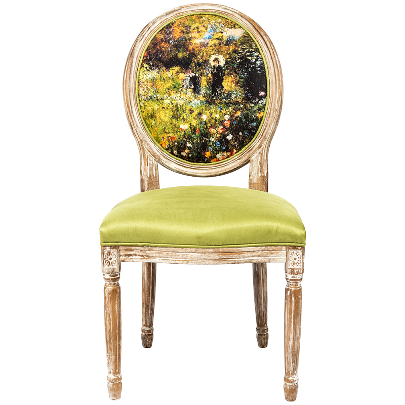 Стул из натурального бука с цветочным принтом Impressionism in Color Мульти во Владивостоке | Loft Concept 
