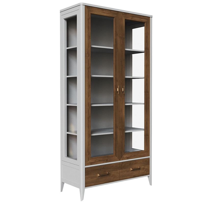 Витрина из массива бука двухдверная Tasteful Furniture Слоновая кость Дуб темный Прозрачное Стекло Витрина из массива бука двухдверная Tasteful Furniture Слоновая кость Дуб темный Прозрачное Стекло во Владивостоке | Loft Concept