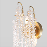 Бра с хрустальными прозрачными подвесками и круглым основанием золотого цвета FAIRYTREE Light варинант исполнения - 3 | Loft Concept во Владивостоке