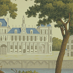 Обои ручная роспись Monuments of Paris Roberts on Sepia scenic paper варинант исполнения - 2 | Loft Concept во Владивостоке