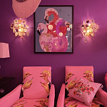 Картина Фламинго вышивка бисер Flamingo Beaded Wall Art варинант исполнения - 2 | Loft Concept во Владивостоке