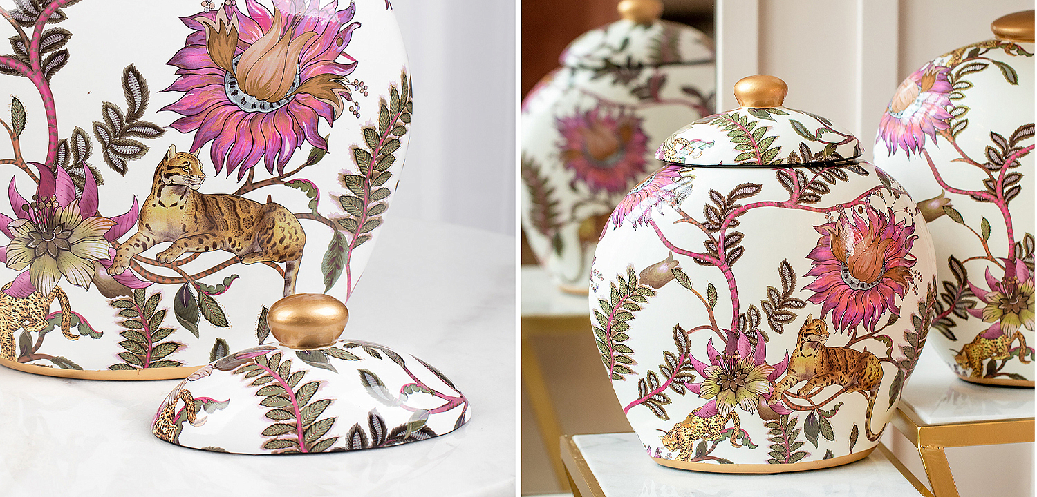 Ваза с крышкой Leopard Flowers Vase White Ваза с крышкой Leopard Flowers Vase White - Loft-Concept во Владивостоке