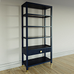 Стеллаж Elsa Dreams Blue со стеклянными полками и ящиком варинант исполнения - 1 | Loft Concept во Владивостоке